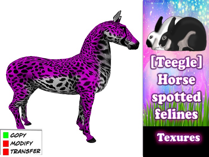 Teegle Horse - spotted felines Pink