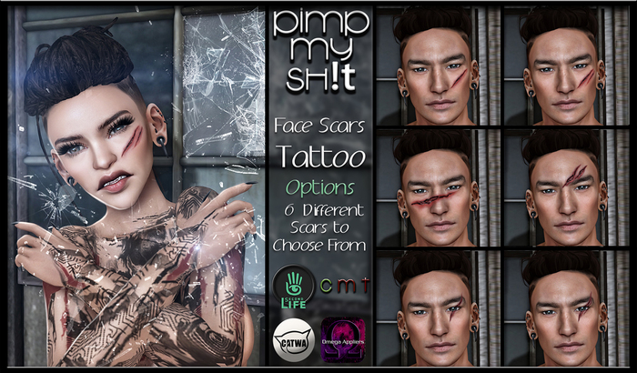 PMS - Face Scars Tattoo