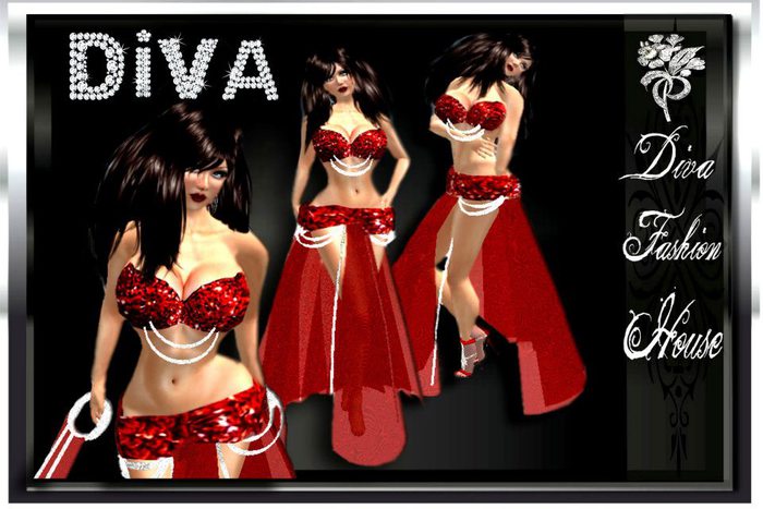 -= ARABIAN =- red belly dance suit