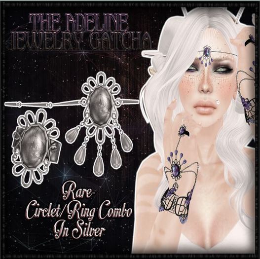 :[P]:-Adeline Gatcha:// Circlet/Ring Combo- Noir RARE