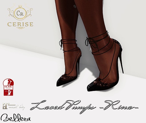 ::Cerise:: Laced Pumps BLACK LACE