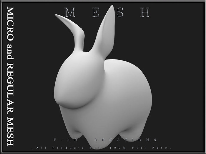 T-3D Creations [ Rabbit Ornament ] MESH - Full Perm -