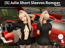 [S] Julia Short Sleeves Romper Black