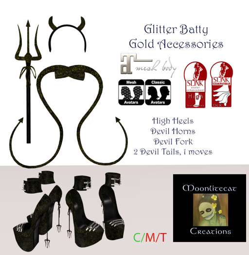 MLCC Glitter Batty Gold Accessories Box