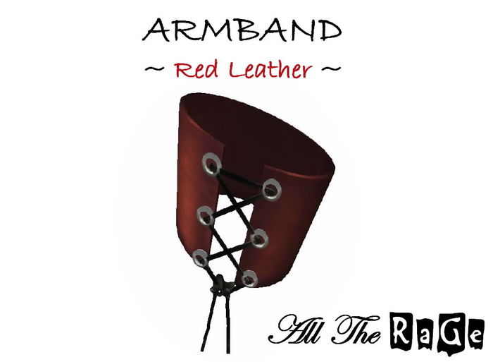 All The RaGe - Leather Armband / Red.