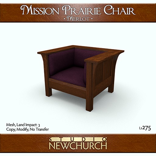 :: N :: Mission Prairie Chair - Merlot