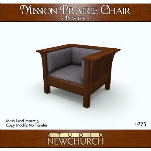 :: N :: Mission Prairie Chair - Pewter