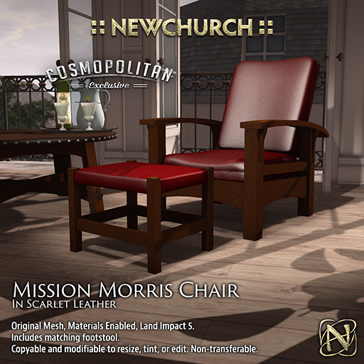 :: N :: Mission Morris Chair, Scarlet