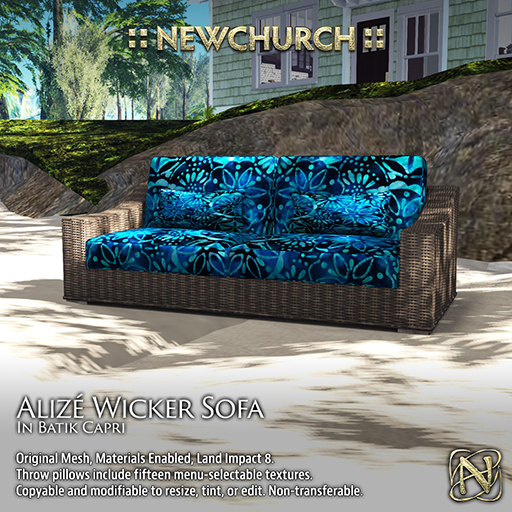 :: N :: Alize Wicker Sofa, Batik Capri
