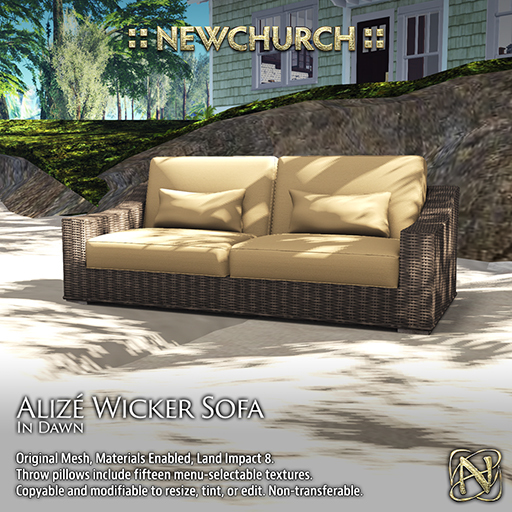:: N :: Alize Wicker Sofa, Dawn