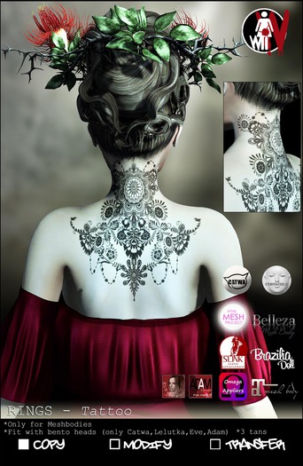 [White~Widow] Rings - Black  *Wear Me*