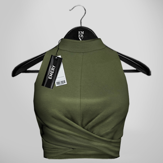 Emery Racha Twist Front Top Olive