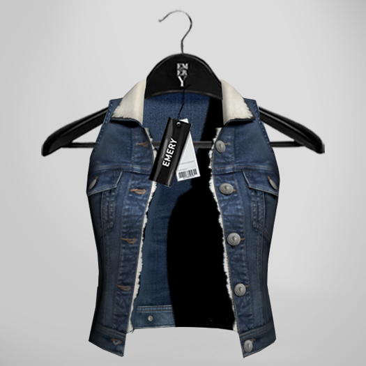 Emery Cupid Denim Vest Dark Blue