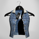 Emery Cupid Denim Vest Mid Blue