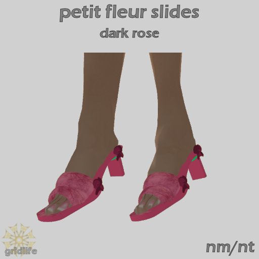 [bbz] Petit Fleur Slides - dark rose