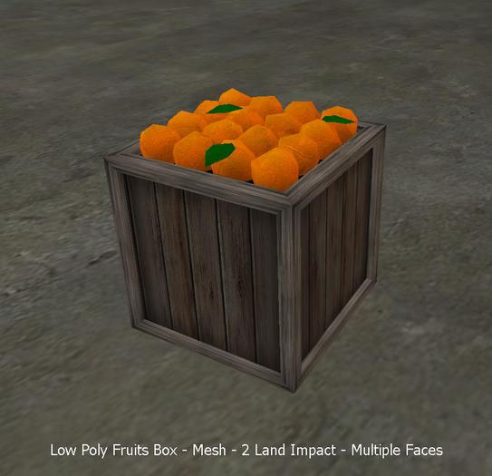 Low Poly Fruits Box COPY/MOD - 2 Land Impact