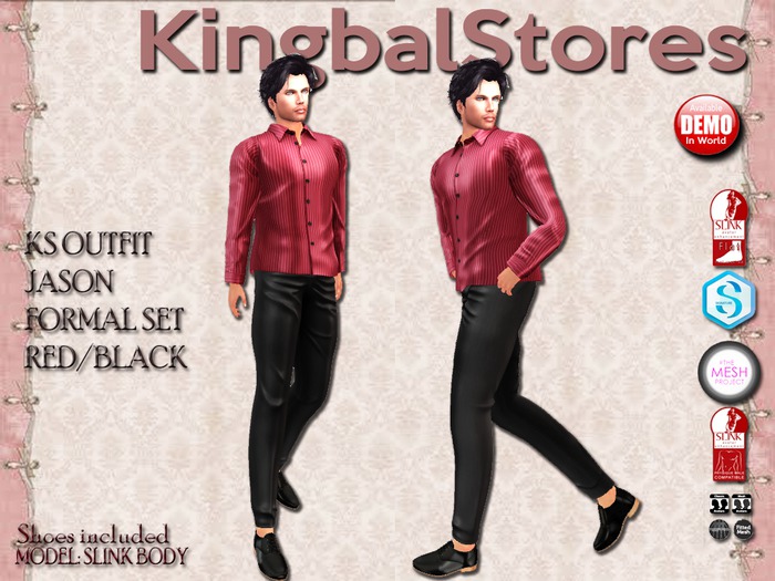 250 KS OUTFIT JASON FORMAL SET RED&BLACK
