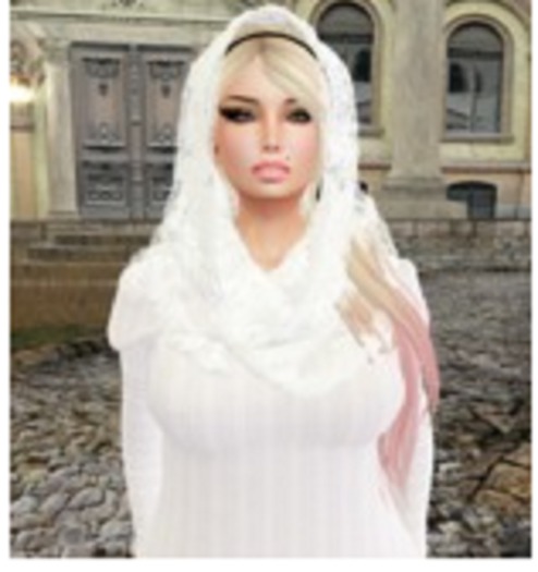 Scarf white  mesh "Lady Caprice"