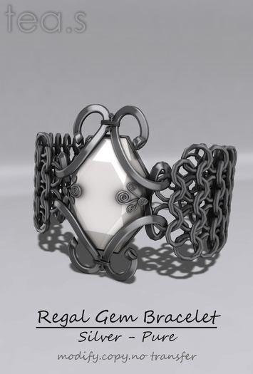 [tea.s] Regal Gem Bracelet Silver - Pure