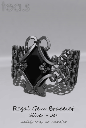 [tea.s] Regal Gem Bracelet Silver - Jet