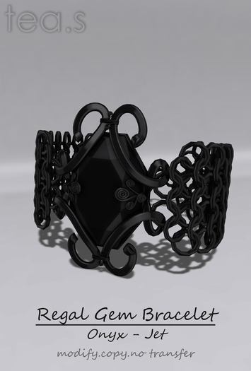 [tea.s] Regal Gem Bracelet Onyx -Jet