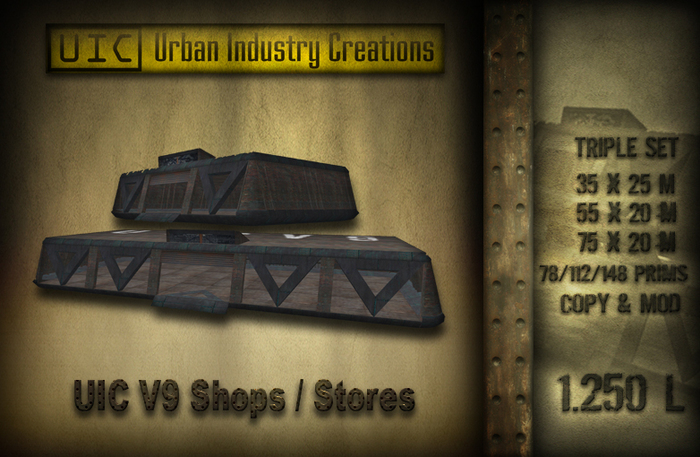 UIC - V9 - Industrial Prefab Shop / Store - Triple-Set