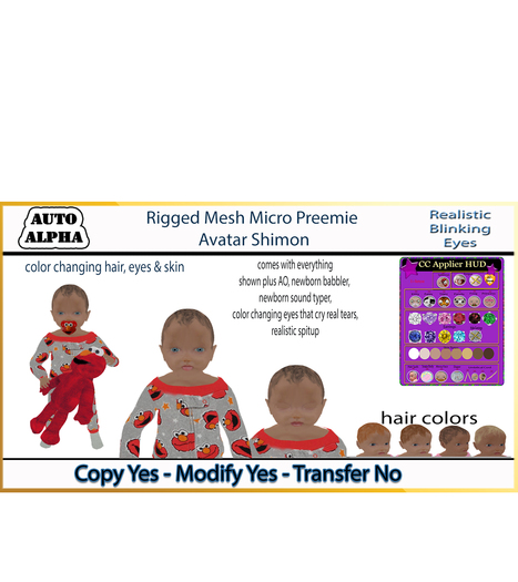 *CC* Micro Preemie Avatar Baby Boy Shimon