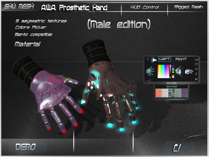 A.W.A. Prosthetic Hands DEMO(Male edition)-Shu Mesh- "Bento compatible"