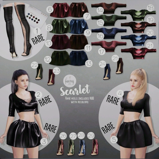 Fawny - Scarlet Set GREEN-2Version of Set (Leather&Silk/Normal)