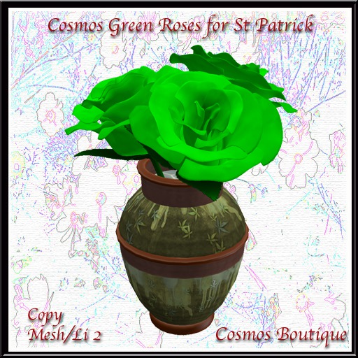Cosmos Green Roses for St Patrick MESH (BOX)