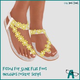 {-A-} Flower Sandals Yellow w White Center