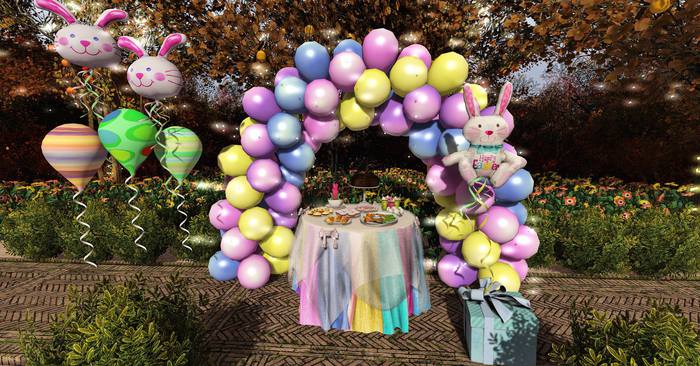 Aphrodite Easter party set- complete mini set with Easter food, drinks, Easter balloons, decos & more!