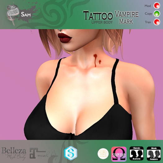 SAM TATTOOS VAMPIRE MARK UNISEX