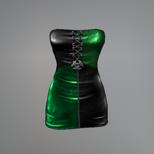 Shamrock Leather Fitmesh Minidress