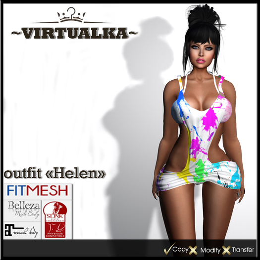 ~V~ Outfit "Helen" Colorful(Fit Mesh) 