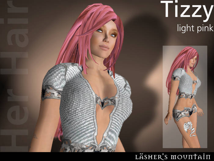 TIZZY Long Full Volume Flexi LIGHT PINK HAIR