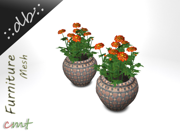::db:: Dahlia YellowOrange in Decorative Ceramic Planter