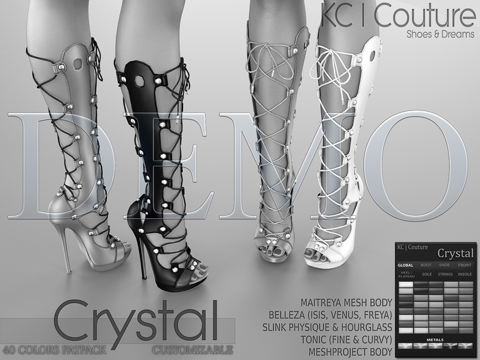 *DEMO* -KC- CRYSTAL BOOTS / MAITREYA, BELLEZA, SLINK, TMP,TONIC