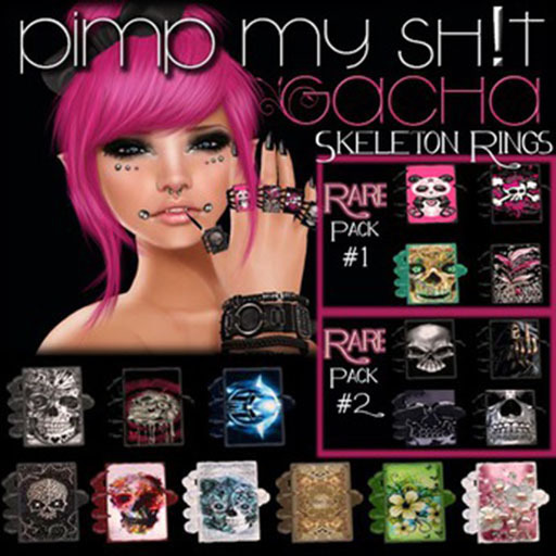 PMS - Skeleton Ring - White/Pink Pearls 1