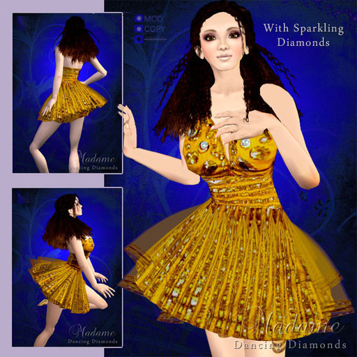 Madame Haute Couture - Dancing Diamonds, short gold