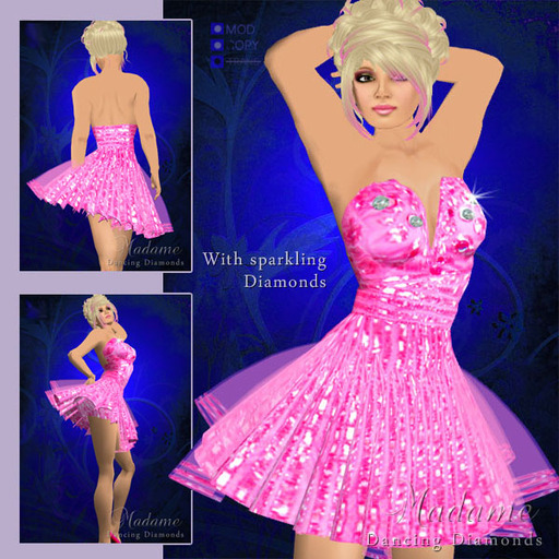 Madame Haute Couture - Dancing Diamonds, short hot pink