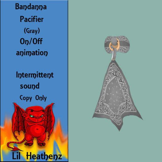 ~LH~Gray Bandanna Paci (Box)