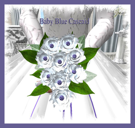Rose Bouquet with Slim Ribbon Light Blue