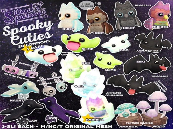 ~silentsparrow~ Spooky Cuties - Rainbill the Wisp Friend RARE