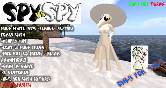 NEW VERSION - SPY vs SPY - FEMALE WHITE SPY AVATAR