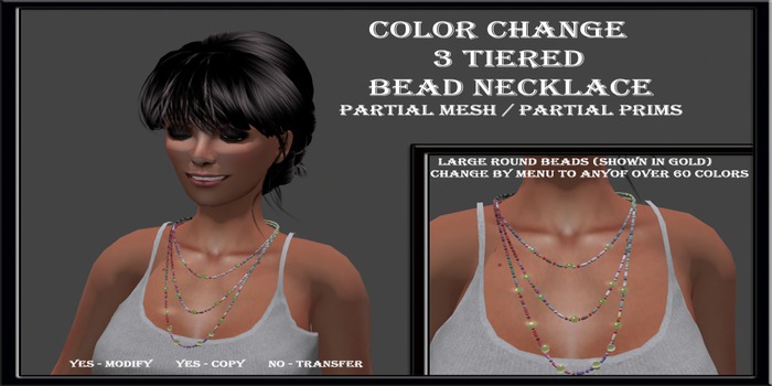 COLOR CHANGE 3 TIERED BEAD NECKLACE