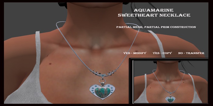 AQUAMARINE SWEETHEART NECKLACE