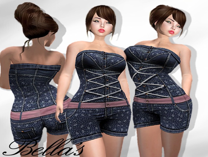 Lara-Short Overall-Mightnight/Blue