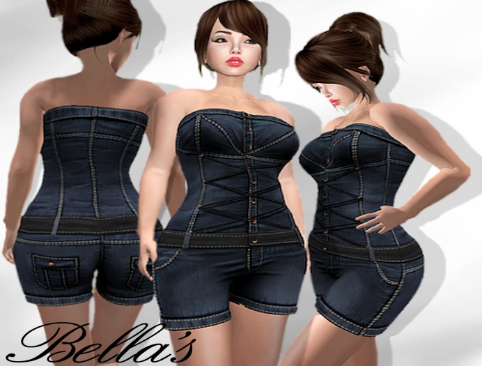 Lara-Short Overall-Dark Blue