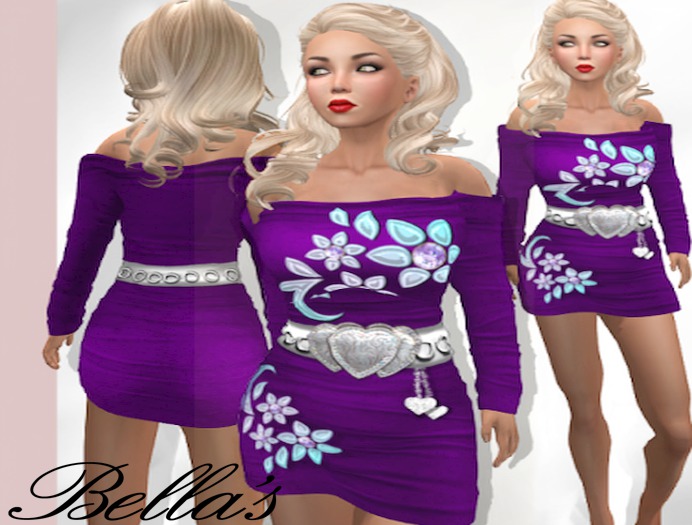 Lina-Mini Dress-Purple/Flower